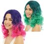 Candy Langhaar Locken-Per�cke Lila Pink frisierbar & hitzebest�ndig f�r Damen