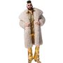 Pimp Kost�m XXL-Mantel Sandfarben Pl�sch de Luxe f�r Erwachsene