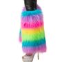 Bunte Pl�sch-Stulpen 38 cm mit langem Flor Multicolor f�r Damen