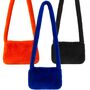Pl�schtasche Blau mit Rei�verschluss Hippie Handtasche f�r Damen