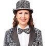 Zylinder Silber mit Pailletten Silvester Party Kost�m-Zubeh�r f�r Erwachsene
