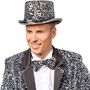 Zylinder Silber mit Pailletten Silvester Party Kost�m-Zubeh�r f�r Erwachsene
