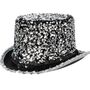 Zylinder Silber mit Pailletten Silvester Party Kost�m-Zubeh�r f�r Erwachsene