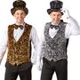 Weste mit Pailletten Silber Silvester Party-Outfit f�r Herren