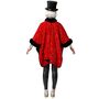 Zirkusdirektor Kost�m Poncho Rot Schwarz mit Pailletten f�r Damen