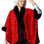 Zirkusdirektor Kost�m Poncho Rot Schwarz mit Pailletten f�r Damen
