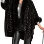 Extravaganter Poncho Schwarz mit Pailletten 20er Jahre Party f�r Damen