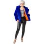 Pl�schjacke Royalblau 90er Retro Look mit Futterstoff Vintage Style f�r Damen