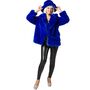 Pl�schjacke Royalblau 90er Retro Look mit Futterstoff Vintage Style f�r Damen