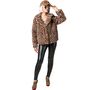 Pl�schjacke Leo-Look 90er Retro Look mit Futterstoff Vintage Style f�r Damen