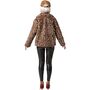 Pl�schjacke Leo-Look 90er Retro Look mit Futterstoff Vintage Style f�r Damen