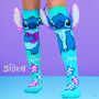 Lustige Stitch Socken mit 3D-Ohren T�rkis Silber f�r Kinder und Erwachsene