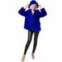 90er Retro Pl�schjacke Blau mit Hut Vintage Party Kost�m f�r Damen