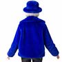 90er Retro Pl�schjacke Blau mit Hut Vintage Party Kost�m f�r Damen