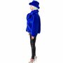 90er Retro Pl�schjacke Blau mit Hut Vintage Party Kost�m f�r Damen