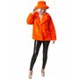 90er Retro Pl�schjacke Orange mit Hut Vintage Party Kost�m f�r Damen