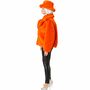 90er Retro Pl�schjacke Orange mit Hut Vintage Party Kost�m f�r Damen