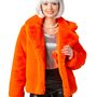90er Retro Pl�schjacke Orange mit Hut Vintage Party Kost�m f�r Damen