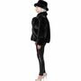 90er Retro Pl�schjacke Schwarz mit Hut Vintage Party Kost�m f�r Damen