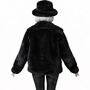 90er Retro Pl�schjacke Schwarz mit Hut Vintage Party Kost�m f�r Damen