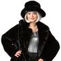 90er Retro Pl�schjacke Schwarz mit Hut Vintage Party Kost�m f�r Damen