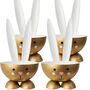 Eierbecher-Set 4 St�ck Hase Gold aus Metall Osterhase gedeckter Tisch Ostern