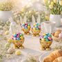 Eierbecher-Set 4 St�ck Hase Gold aus Metall Osterhase gedeckter Tisch Ostern