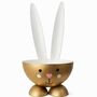 Eierbecher-Set 6 St�ck Hase Gold aus Metall Osterhase gedeckter Tisch Ostern