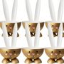 Eierbecher-Set 6 St�ck Hase Gold aus Metall Osterhase gedeckter Tisch Ostern