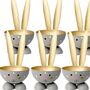 Eierbecher-Set 6 St�ck Hase Grau aus Metall Osterhase gedeckter Tisch Ostern