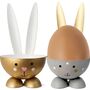 Eierbecher-Set Gold & Grau Hase Bunny 6 St�ck Osterhasen-Brunch Tisch-Deko