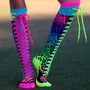 Lustige Socken Neon-Safari 80 & 90er Style Bunt f�r Kinder & Erwachsene