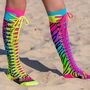 Lustige Socken Neon-Safari 80 & 90er Style Bunt f�r Kinder & Erwachsene