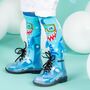 Lustige Socken Hai Henri mit Taucherbrille & 3D-Flosse f�r Kinder & Erwachsene
