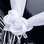 Autoschmuck Deko 2 Girlanden mit Bl�ten Wei� 180 cm Motorhaube Hochzeitsauto