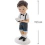 Kommunion Tortenfigur Junge mit Bibel 15,5 cm - Kommunionskuchen Deko Wei� Blau