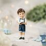 Kommunion Tortenfigur Junge mit Bibel 15,5 cm - Kommunionskuchen Deko Wei� Blau