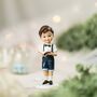 Kommunion Tortenfigur Junge mit Bibel 15,5 cm - Kommunionskuchen Deko Wei� Blau