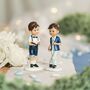 Kommunion Tortenfigur Junge mit Bibel 15,5 cm - Kommunionskuchen Deko Wei� Blau