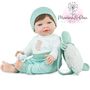 Puppe Mila 42 cm beweglich mit Soft-Body, Schnuller & Schildkr�ten-Rucksack
