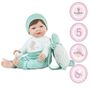 Puppe Mila 42 cm beweglich mit Soft-Body, Schnuller & Schildkr�ten-Rucksack