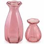 Glasvasen Set Corolle 2er - Mini & gro�e Blumenvase Tisch-Deko