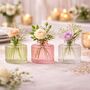 Mini Glasvasen-Set 3er Rosa gr�n Klar Tisch-Deko Hochzeit Geburtstag
