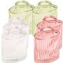 Mini Glasvasen-Set 6er Rosa Gr�n Klar Tisch-Deko Hochzeit Geburtstag