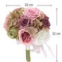K�nstlicher Blumenstrau� Fairy Pond Rosa Gr�n Lila 32 cm Hochzeitsdeko