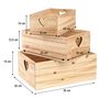 3er Set Holzkisten mit Herz 3 Gr��en Aufbewahrung Deko Geschenkbox