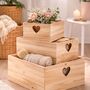 3er Set Holzkisten mit Herz 3 Gr��en Aufbewahrung Deko Geschenkbox