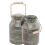 Deko Milchkanne aus Zink 22 x 9 cm mit Deckel Tisch-Deko Vase 