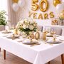 Tischdecke gl�nzend 150 x 300 cm elegante Tischdeko Hochzeit & Geburtstag