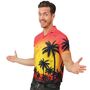 Hawaiihemd f�r Damen & Herren Rot Gelb Palmen Sommer Party Hemd